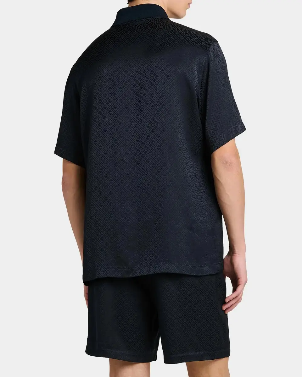 Casablanca Logo Print Knit Collar Polo Shirt | Thumbnail 3