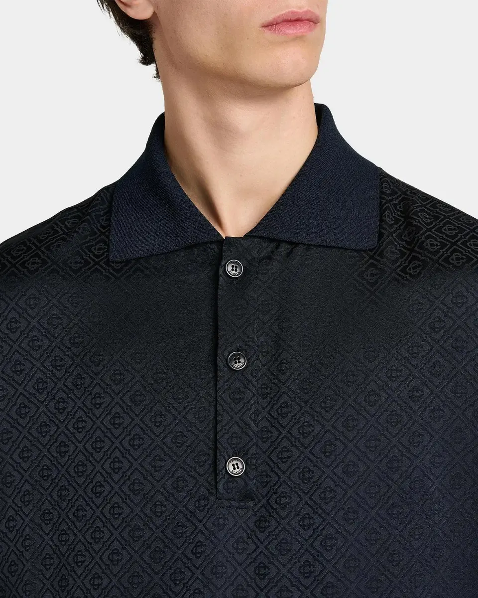 Casablanca Logo Print Knit Collar Polo Shirt | Thumbnail 5