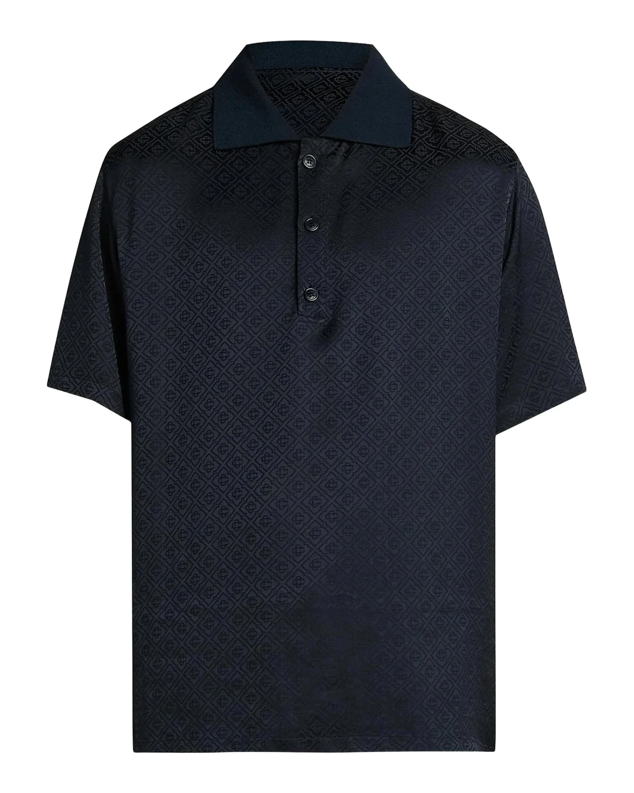 Casablanca Logo Print Knit Collar Polo Shirt