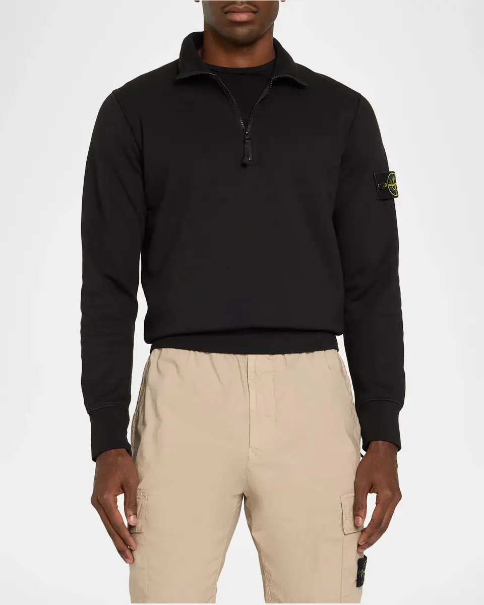 Stone Island Felpa Cotton Quarter-Zip Jacket | Thumbnail 4 Stone Island Felpa Cotton Quarter-Zip Jacket | Thumbnail 4