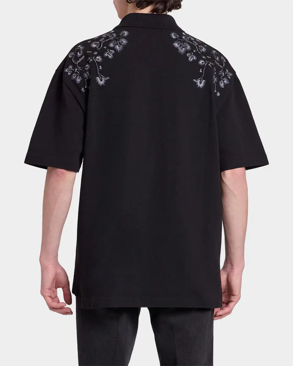 AMIRI Men's Floral-Embroidered Cotton Polo Shirt | Thumbnail 3 AMIRI Men's Floral-Embroidered Cotton Polo Shirt | Thumbnail 3