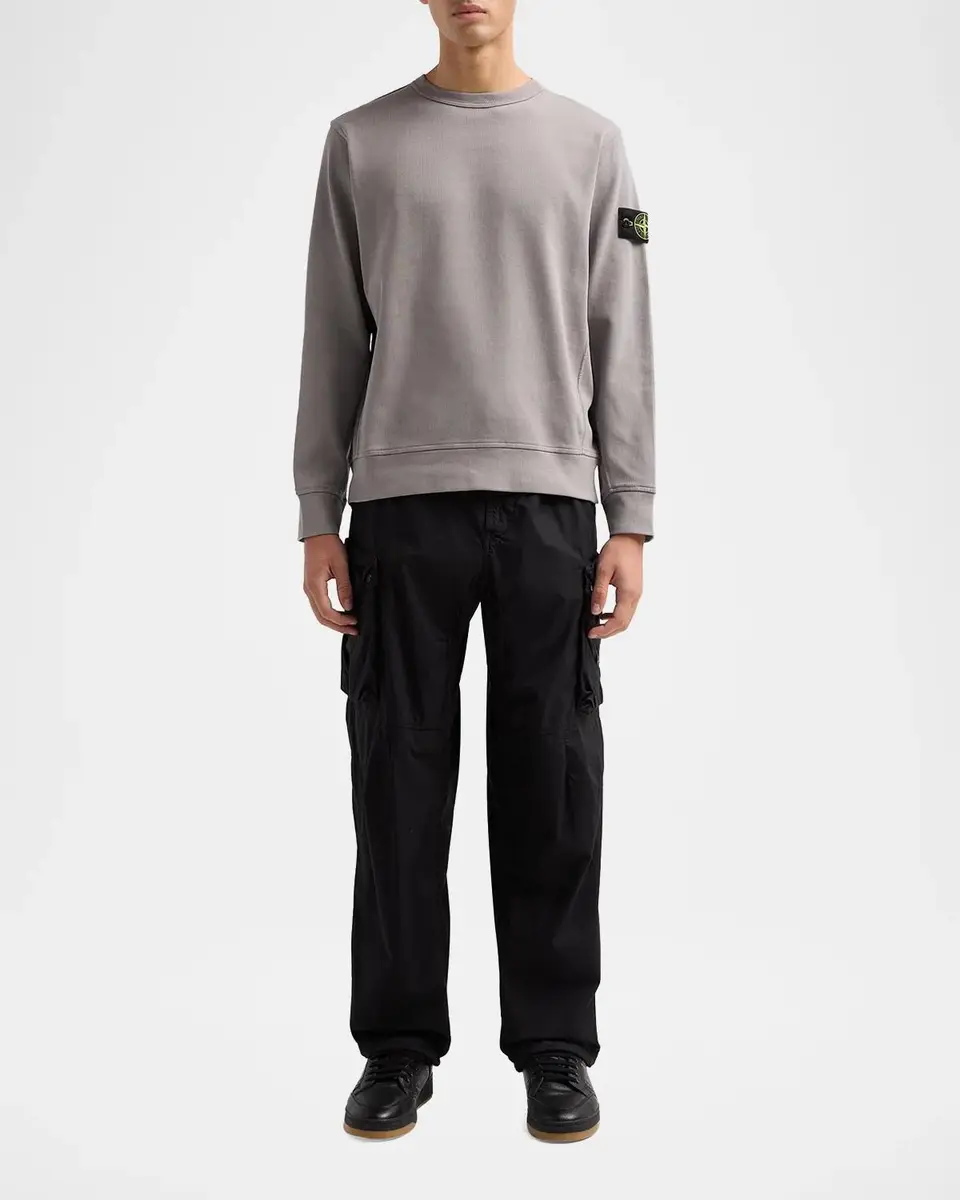 Stone Island Men's Cotton Micro-Rib Crewneck Sweater | Thumbnail 2 Stone Island Men's Cotton Micro-Rib Crewneck Sweater | Thumbnail 2