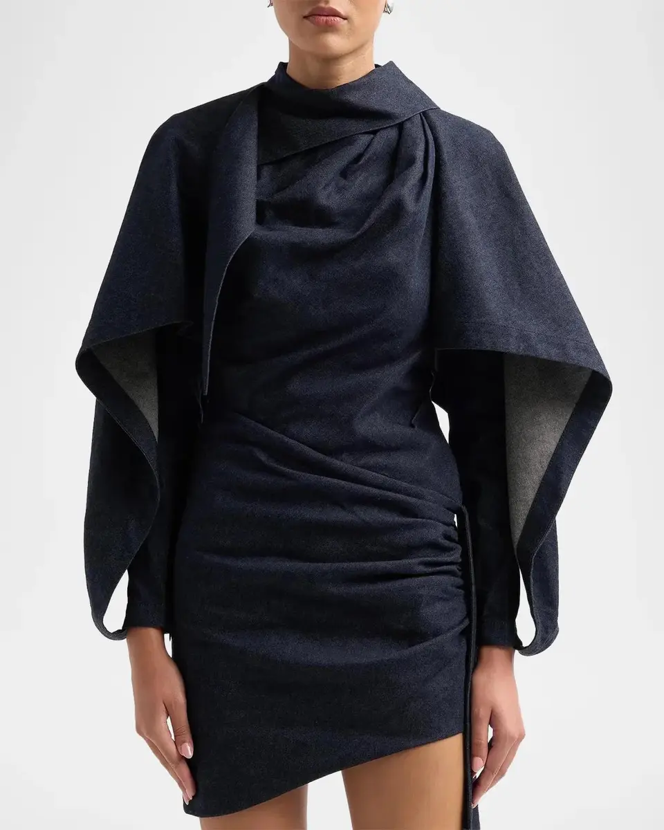 Zimmermann Valiant Draped Denim Mini Dress | Thumbnail 3