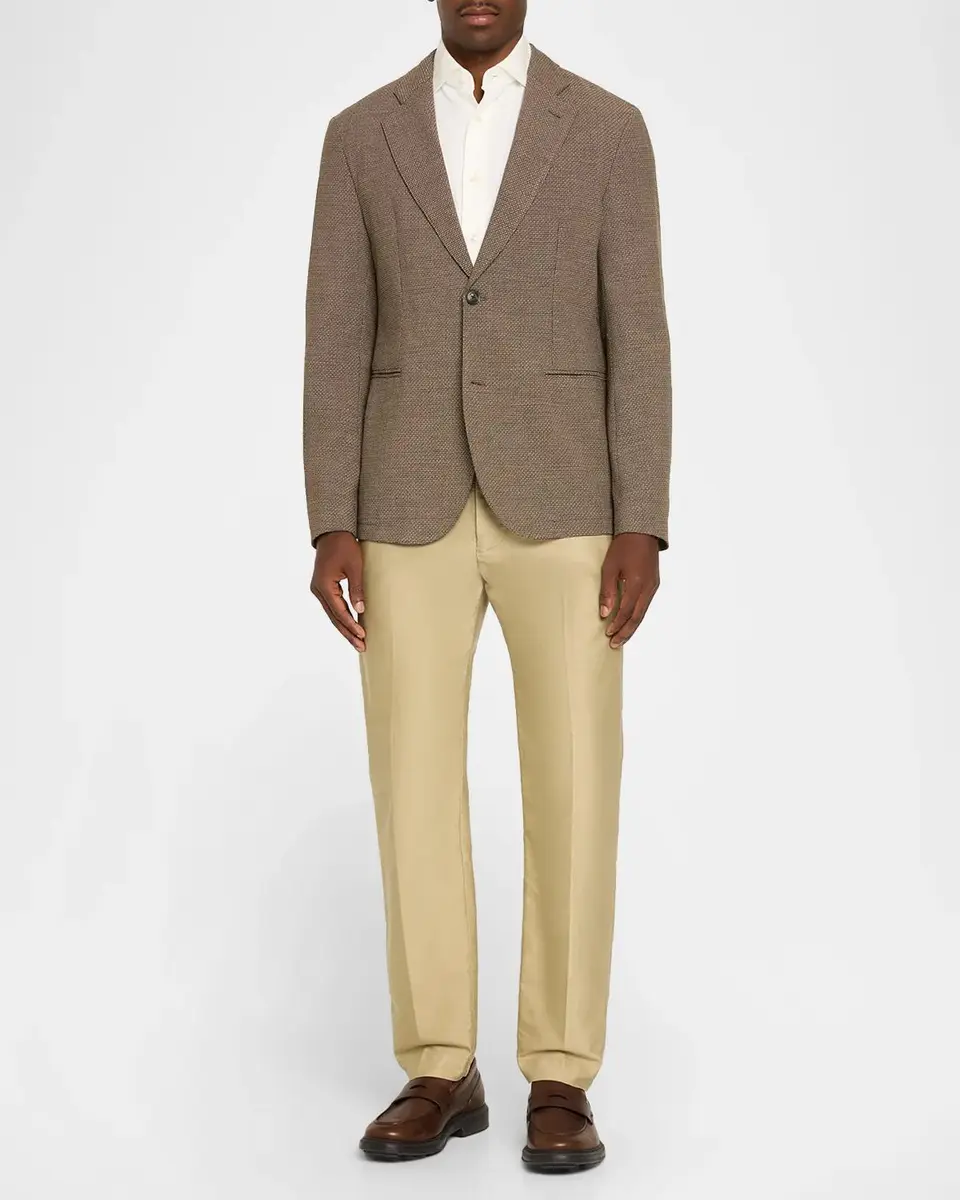 Emporio Armani Men's Geometric Jacquard Single-Breasted Sport Coat | Thumbnail 2 Emporio Armani Men's Geometric Jacquard Single-Breasted Sport Coat | Thumbnail 2