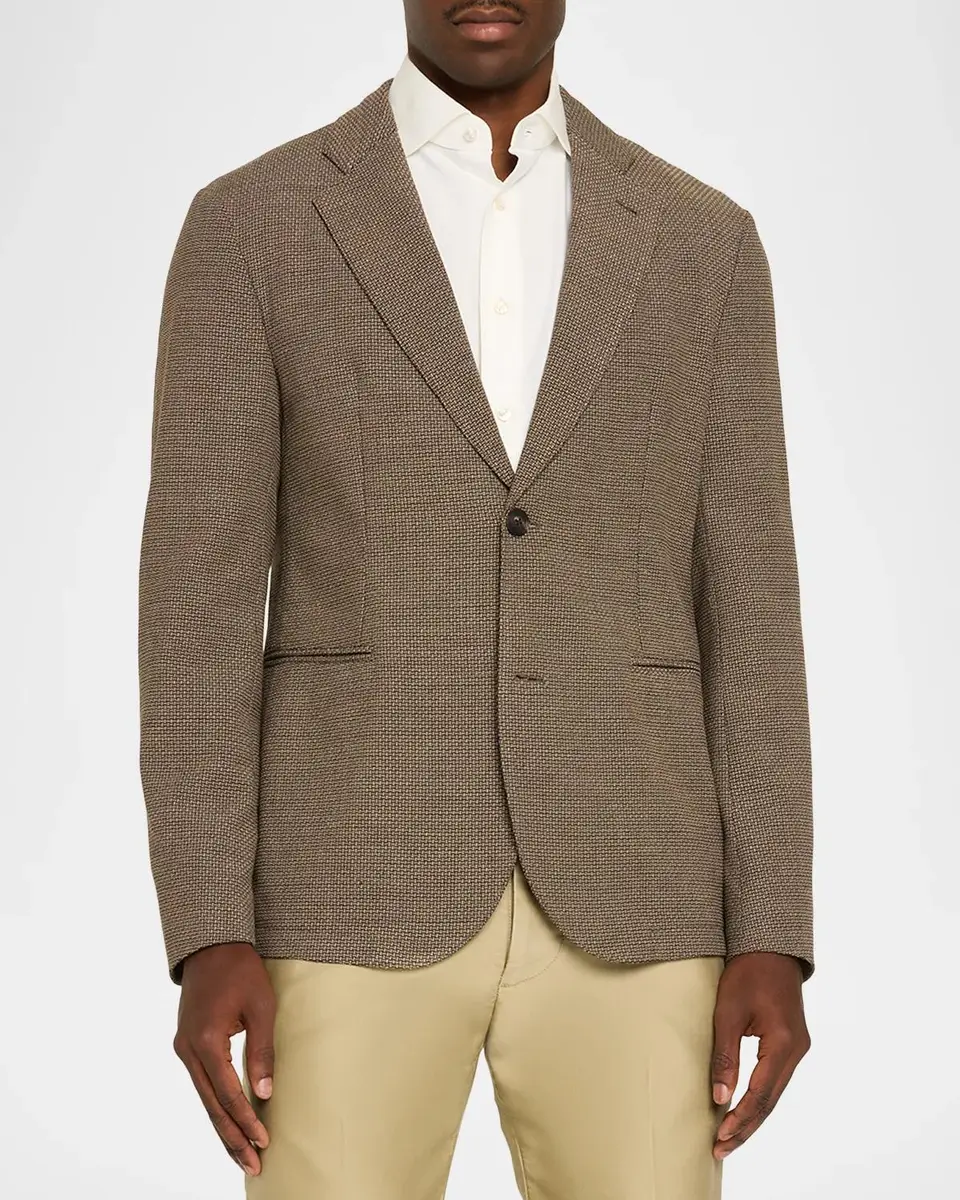 Emporio Armani Men's Geometric Jacquard Single-Breasted Sport Coat | Thumbnail 4 Emporio Armani Men's Geometric Jacquard Single-Breasted Sport Coat | Thumbnail 4