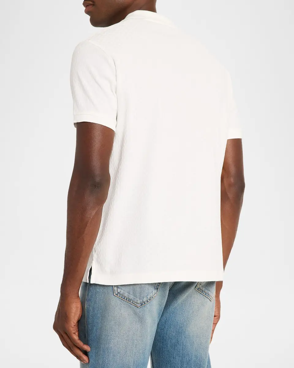 Emporio Armani Men's Micro-Geometric Jacquard Polo Shirt | Thumbnail 3
