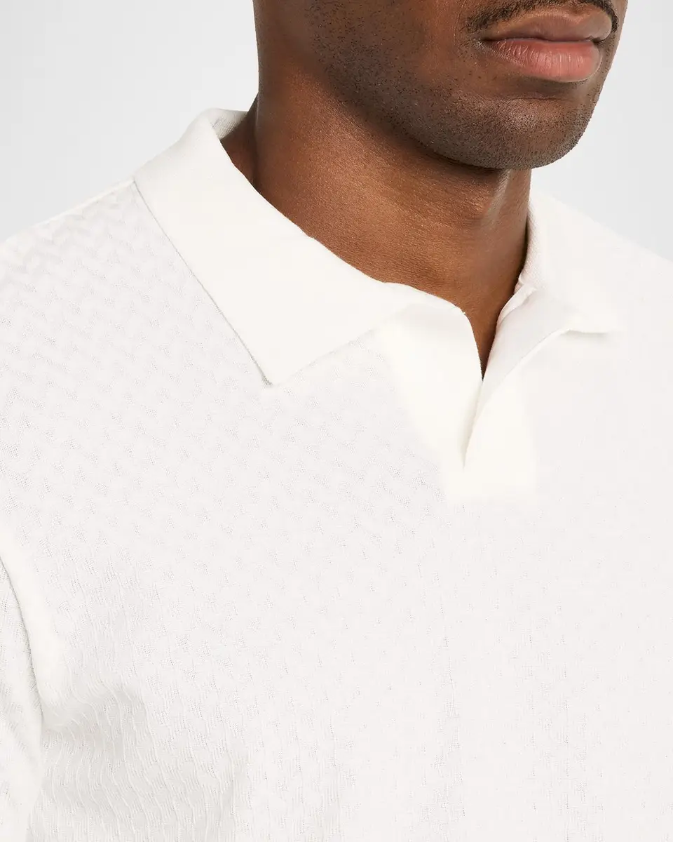Emporio Armani Men's Micro-Geometric Jacquard Polo Shirt | Thumbnail 5