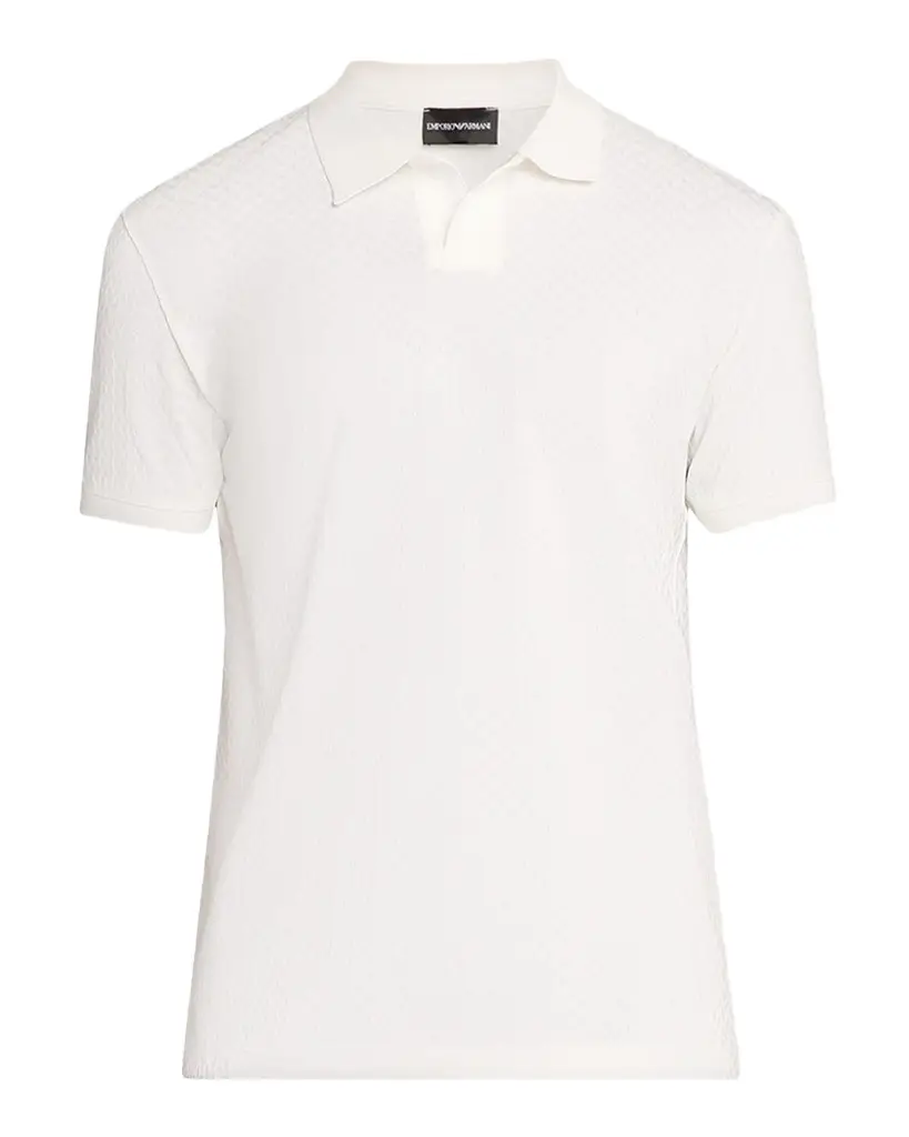 Men's Micro-Geometric Jacquard Polo Shirt Men's Micro-Geometric Jacquard Polo Shirt