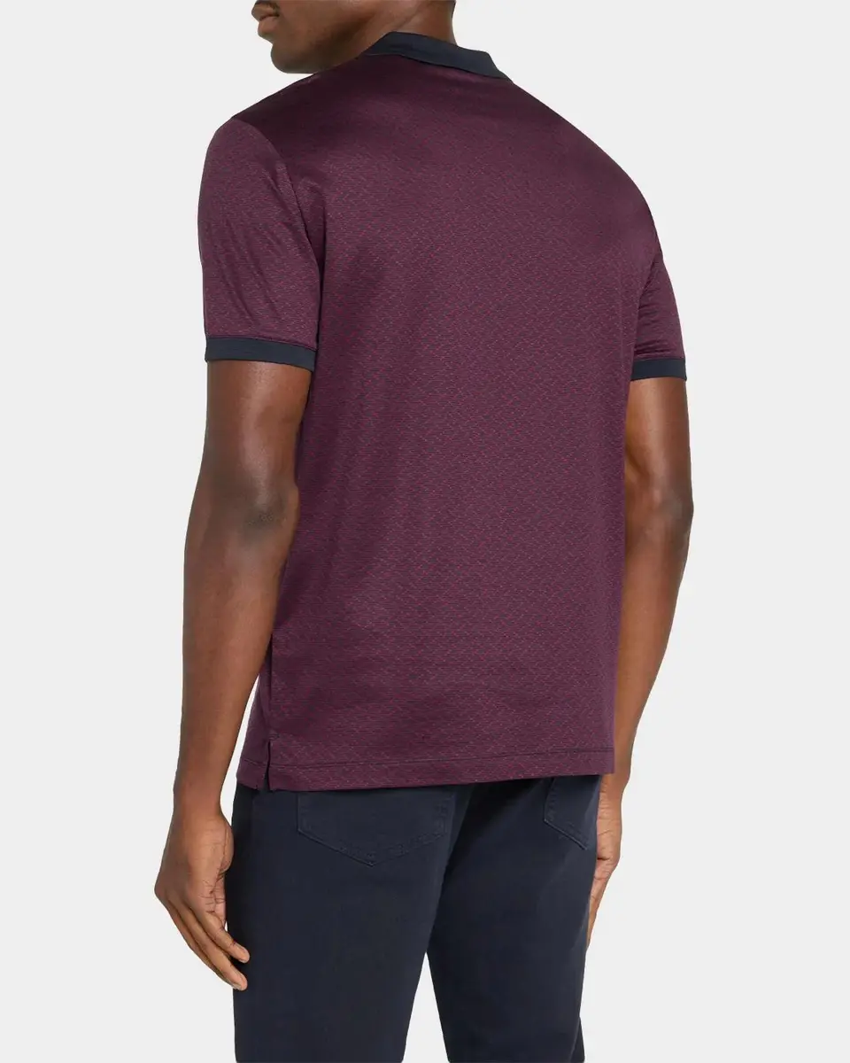 Emporio Armani Men's Zigzag Lyocell and Cotton Polo Shirt | Thumbnail 3 Emporio Armani Men's Zigzag Lyocell and Cotton Polo Shirt | Thumbnail 3