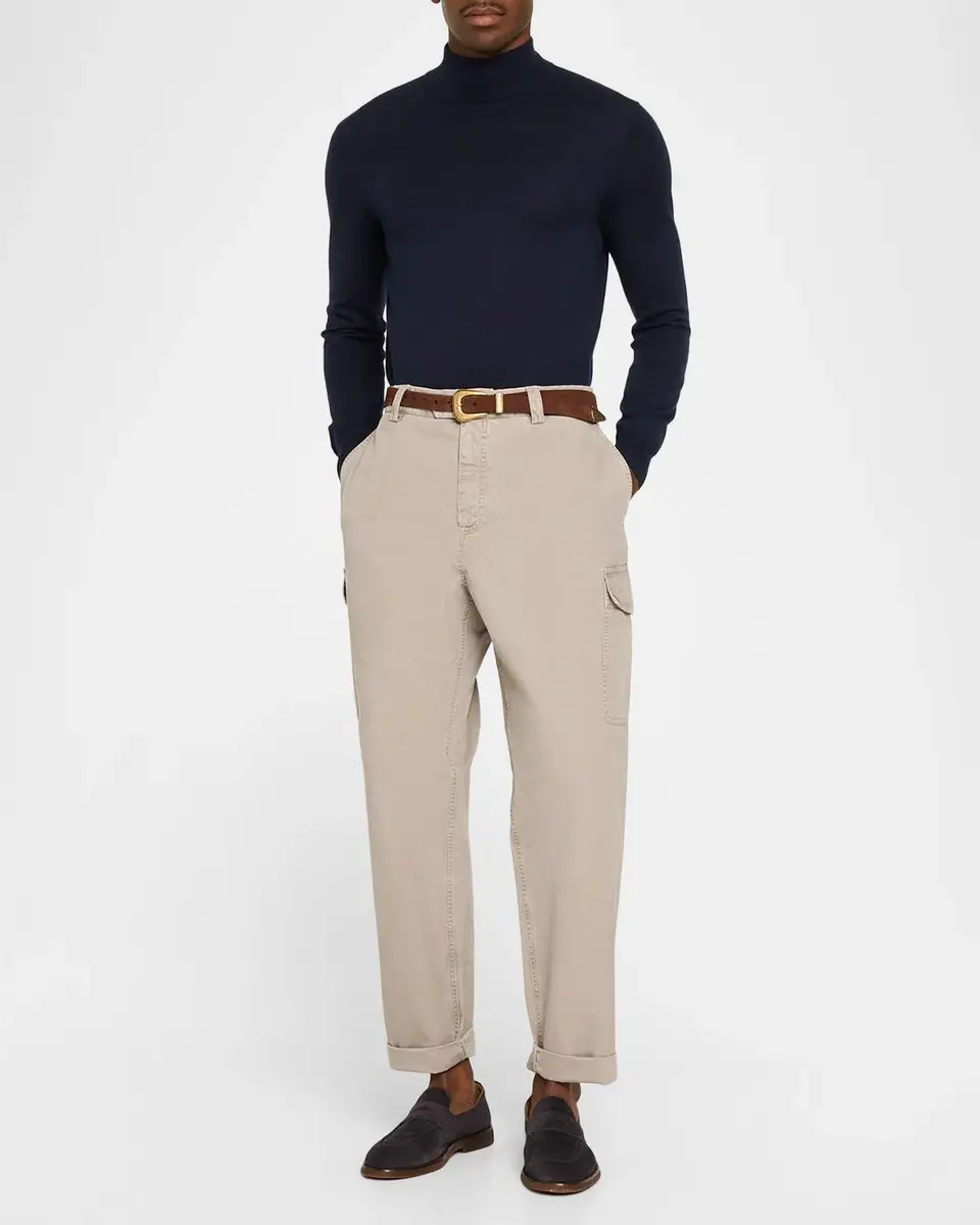 Brunello Cucinelli Men's Dyed Relaxed Fit Cargo Pants | Thumbnail 2 Brunello Cucinelli Men's Dyed Relaxed Fit Cargo Pants | Thumbnail 2