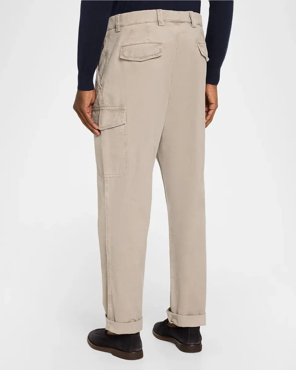 Brunello Cucinelli Men's Dyed Relaxed Fit Cargo Pants | Thumbnail 3 Brunello Cucinelli Men's Dyed Relaxed Fit Cargo Pants | Thumbnail 3