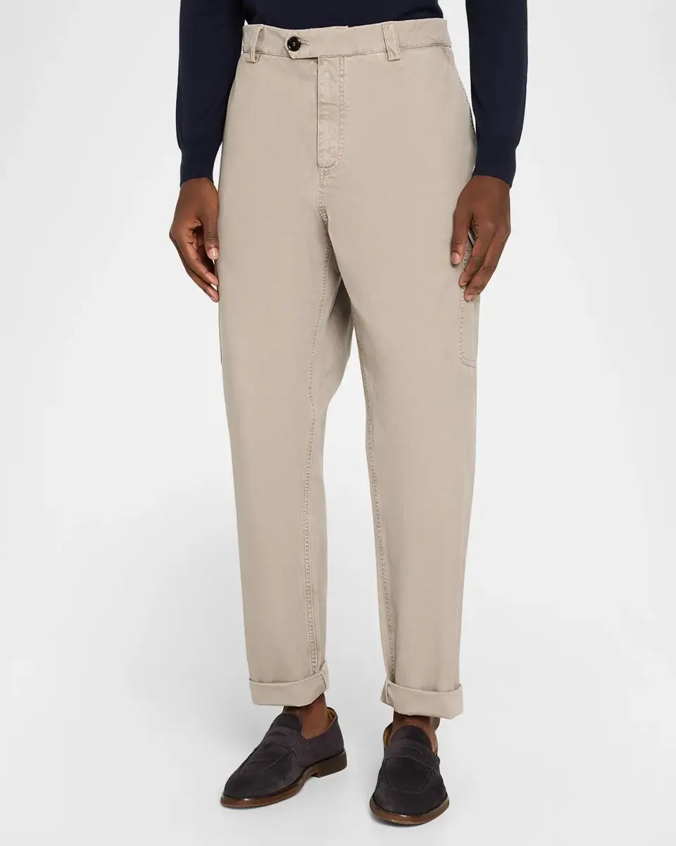 Brunello Cucinelli Men's Dyed Relaxed Fit Cargo Pants | Thumbnail 4 Brunello Cucinelli Men's Dyed Relaxed Fit Cargo Pants | Thumbnail 4