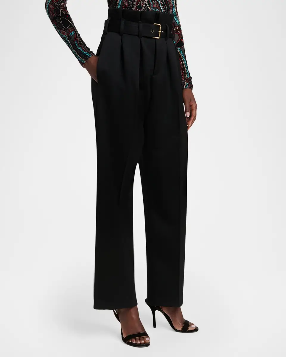 Etro Belted Wool-Blend Paperbag Trousers | Thumbnail 4 Etro Belted Wool-Blend Paperbag Trousers | Thumbnail 4