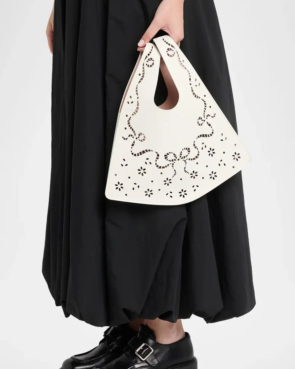 Simone Rocha Mini Laser-Cut Shopper Tote Bag | Thumbnail 2 Simone Rocha Mini Laser-Cut Shopper Tote Bag | Thumbnail 2