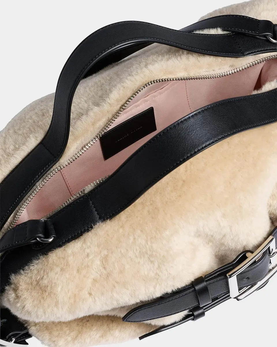 Simone Rocha Biker Belted Faux Fur Shoulder Bag | Thumbnail 3 Simone Rocha Biker Belted Faux Fur Shoulder Bag | Thumbnail 3
