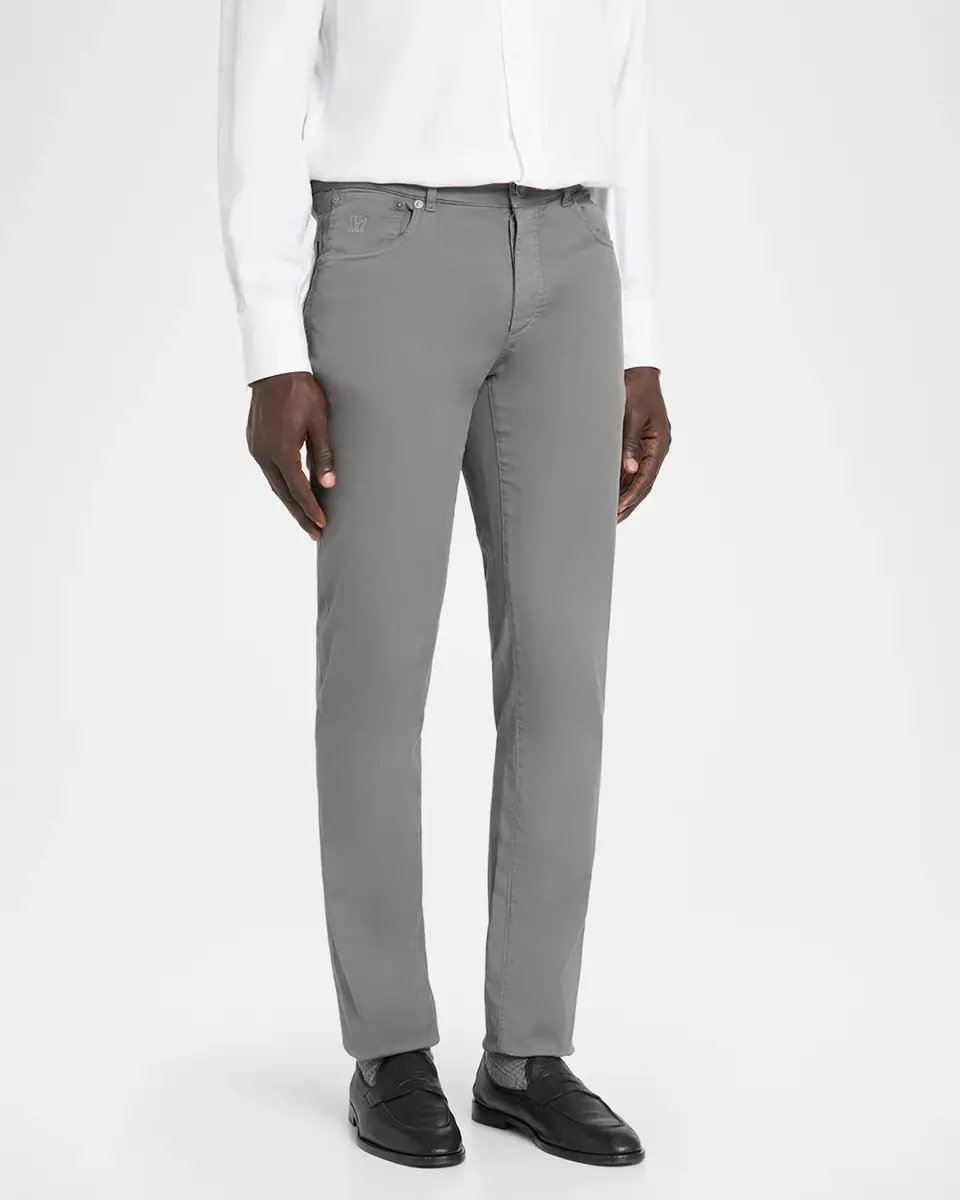 Brunello Cucinelli Men's Straight Fit Stretch Five-Pocket Pants | Thumbnail 4 Brunello Cucinelli Men's Straight Fit Stretch Five-Pocket Pants | Thumbnail 4