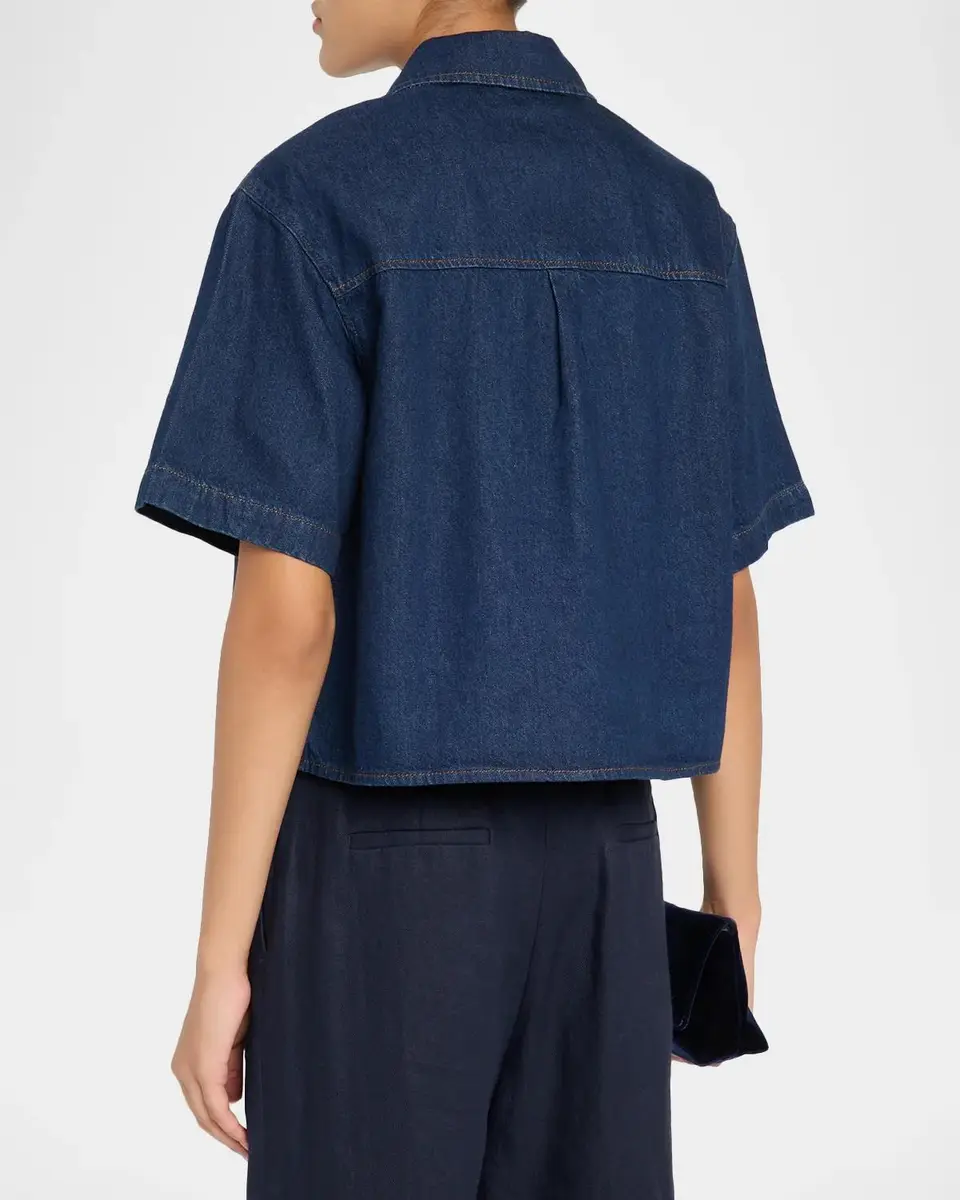 Anine Bing Lincoln Denim Crop Shirt | Thumbnail 3 Anine Bing Lincoln Denim Crop Shirt | Thumbnail 3