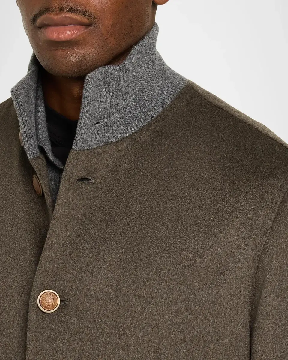Brunello Cucinelli Men's Wool Button-Front Blouson | Thumbnail 5 Brunello Cucinelli Men's Wool Button-Front Blouson | Thumbnail 5