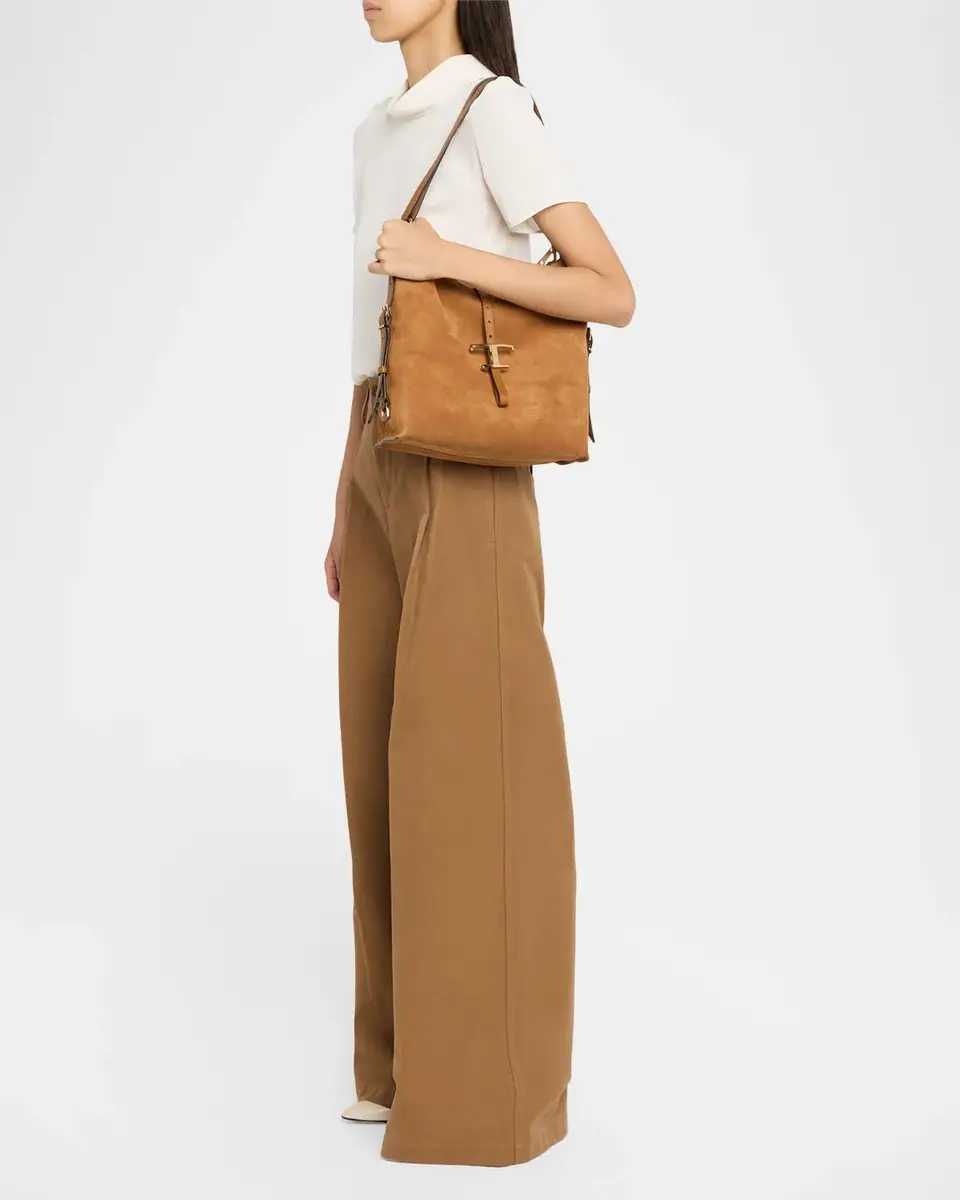 Tod's T Timeless Suede Shoulder Bag | Thumbnail 5 Tod's T Timeless Suede Shoulder Bag | Thumbnail 5