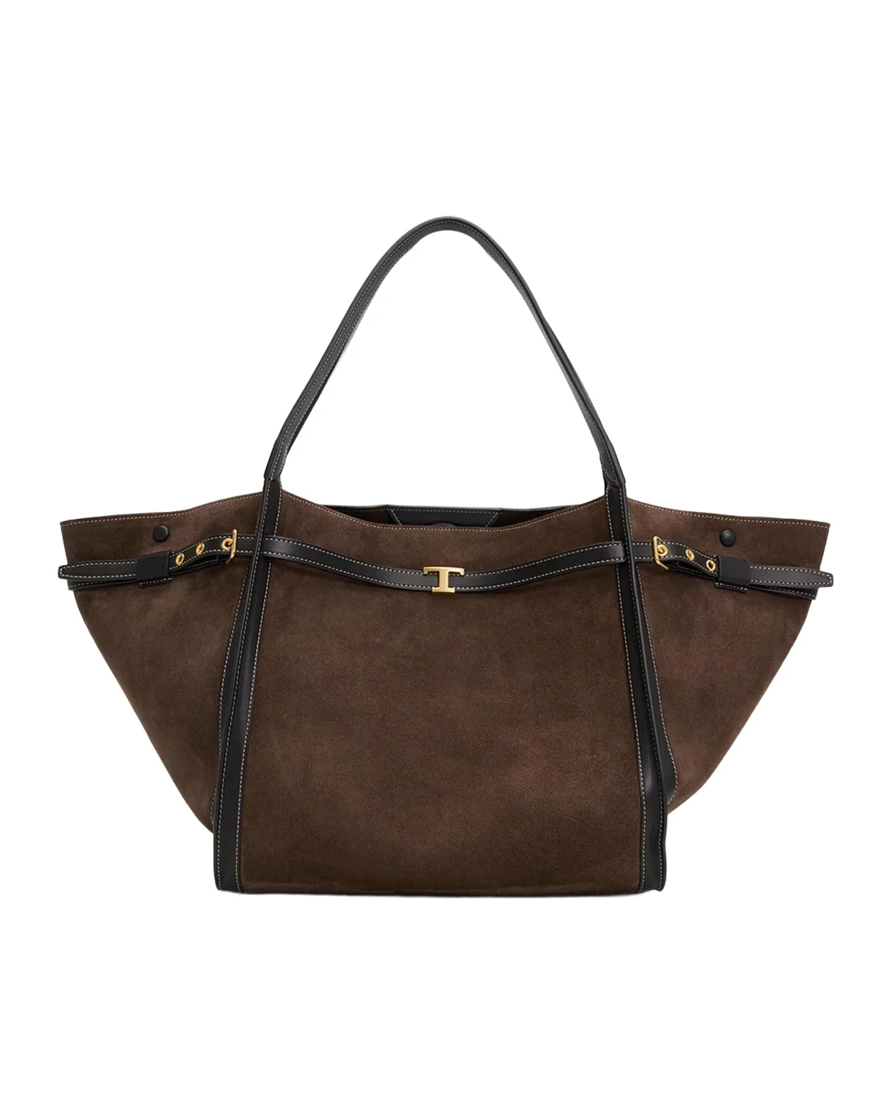 Belted Suede Shopping Tote Bag Belted Suede Shopping Tote Bag
