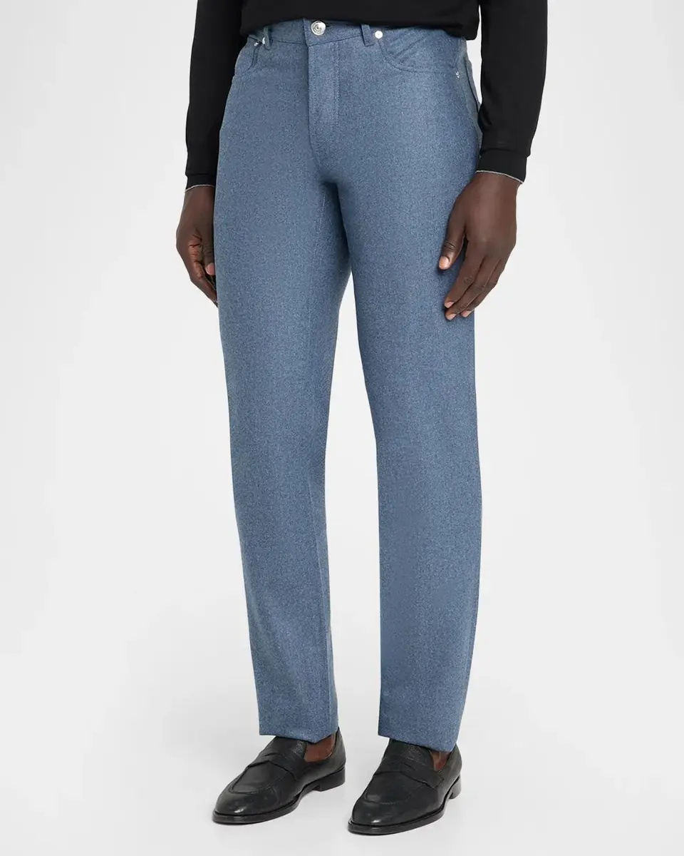 Brunello Cucinelli Men's Carded Flannel Five-Pocket Pants | Thumbnail 4 Brunello Cucinelli Men's Carded Flannel Five-Pocket Pants | Thumbnail 4