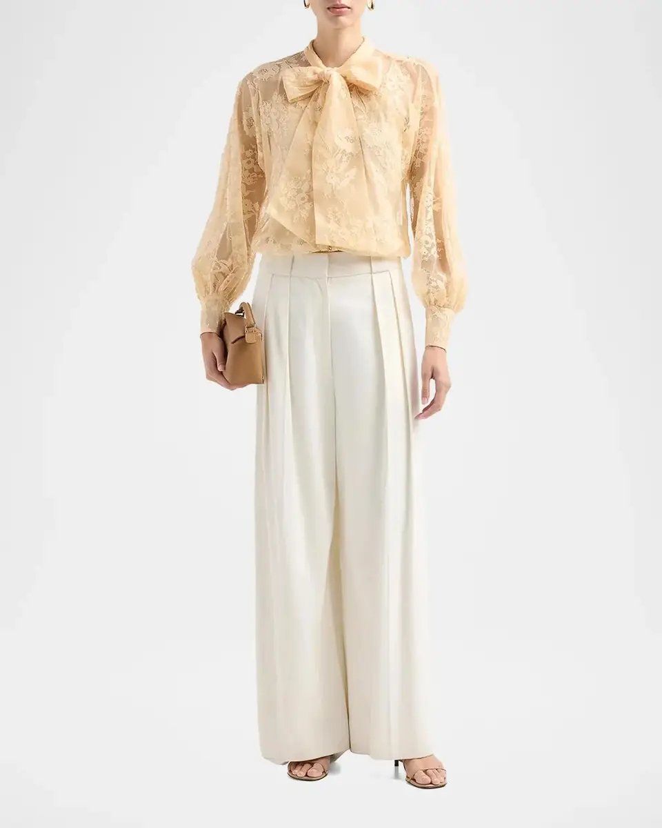 Zimmermann Valiant Lace Pussy Bow Blouse | Thumbnail 2