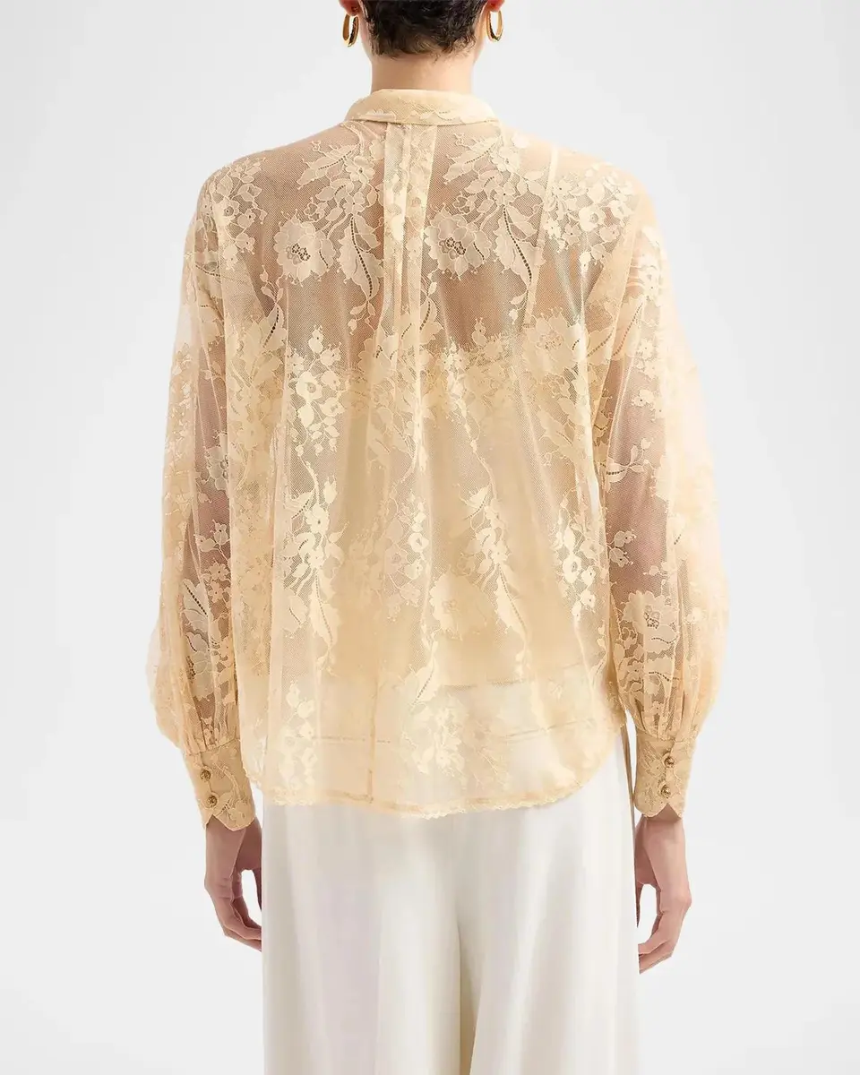 Zimmermann Valiant Lace Pussy Bow Blouse | Thumbnail 4