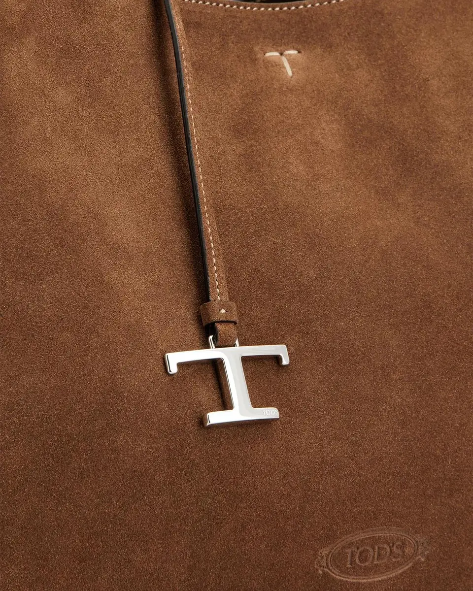 Tod's Medium Logo Suede Tote Bag | Thumbnail 3 Tod's Medium Logo Suede Tote Bag | Thumbnail 3