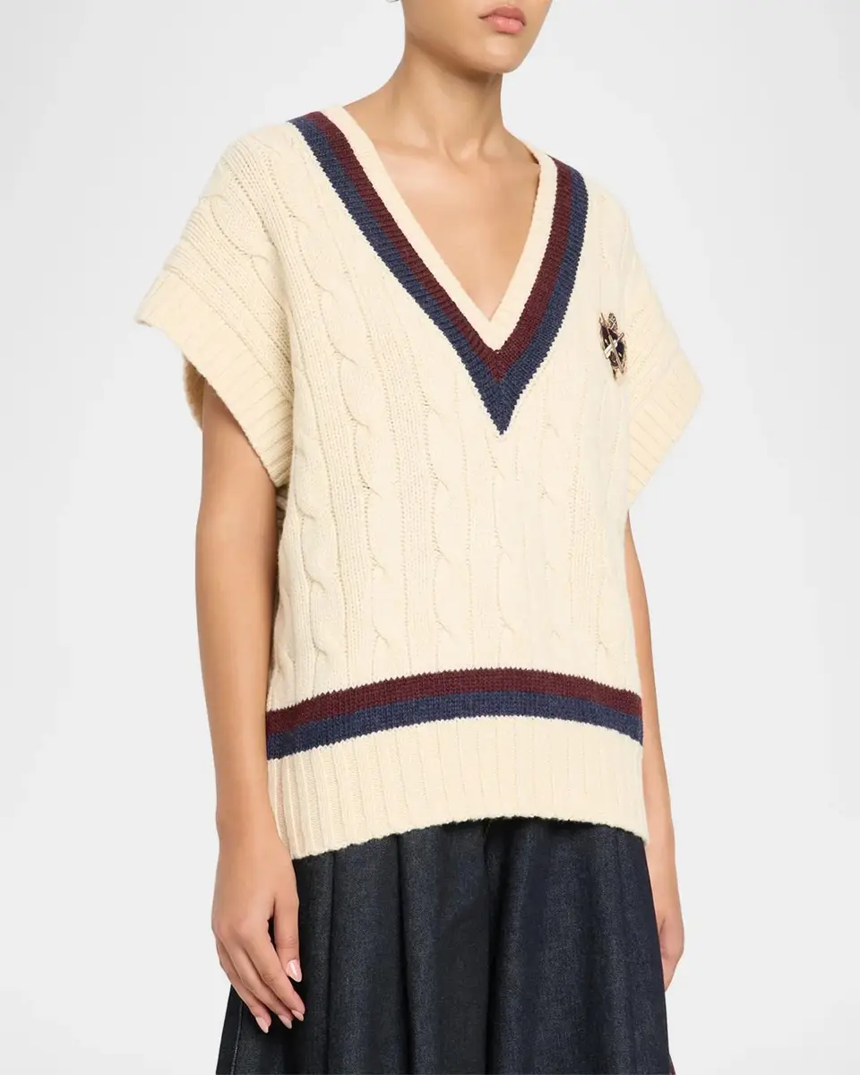 Zimmermann Valiant Cable Knit Wool Vest | Thumbnail 4