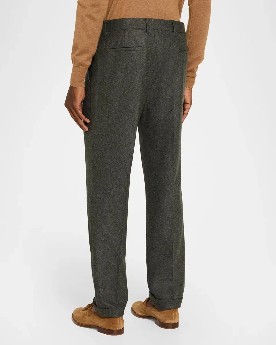 Brunello Cucinelli Men's Carded Flannel Pleated Trousers | Thumbnail 3 Brunello Cucinelli Men's Carded Flannel Pleated Trousers | Thumbnail 3
