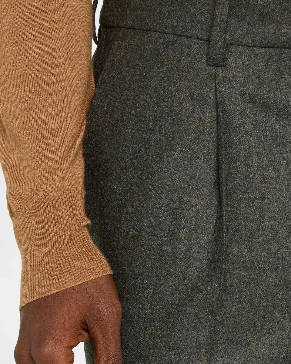 Brunello Cucinelli Men's Carded Flannel Pleated Trousers | Thumbnail 5 Brunello Cucinelli Men's Carded Flannel Pleated Trousers | Thumbnail 5