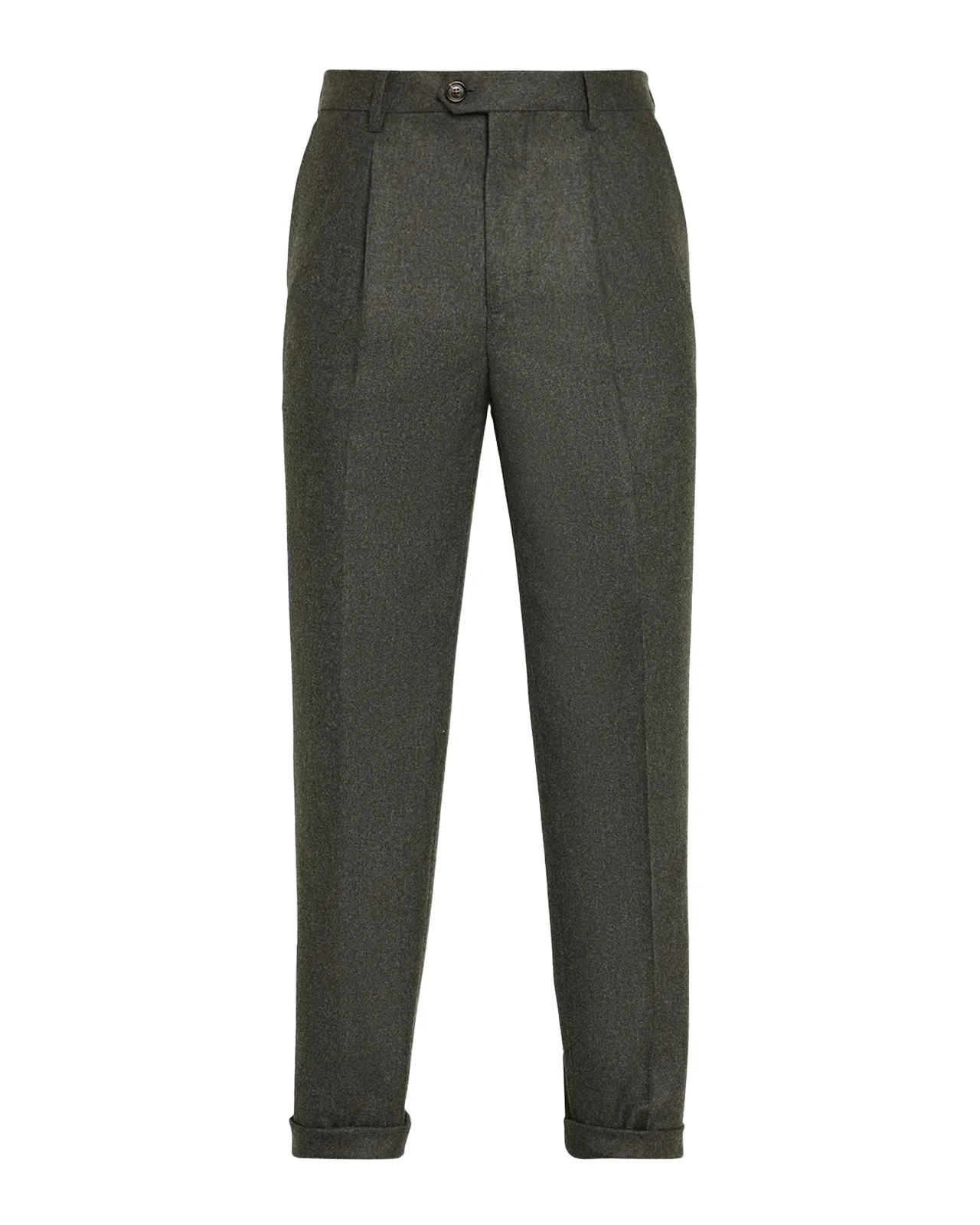 Brunello Cucinelli Men's Carded Flannel Pleated Trousers
