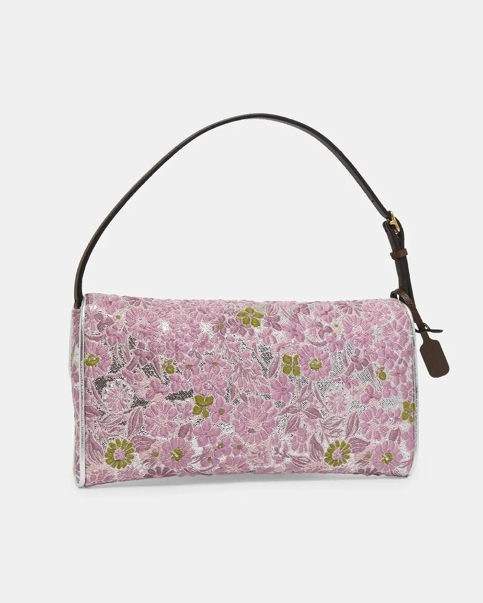 Valentino Garavani Devain Metallic Floral Jacquard Top-Handle Bag | Thumbnail 3 Valentino Garavani Devain Metallic Floral Jacquard Top-Handle Bag | Thumbnail 3