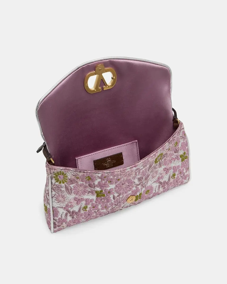 Valentino Garavani Devain Metallic Floral Jacquard Top-Handle Bag | Thumbnail 4 Valentino Garavani Devain Metallic Floral Jacquard Top-Handle Bag | Thumbnail 4