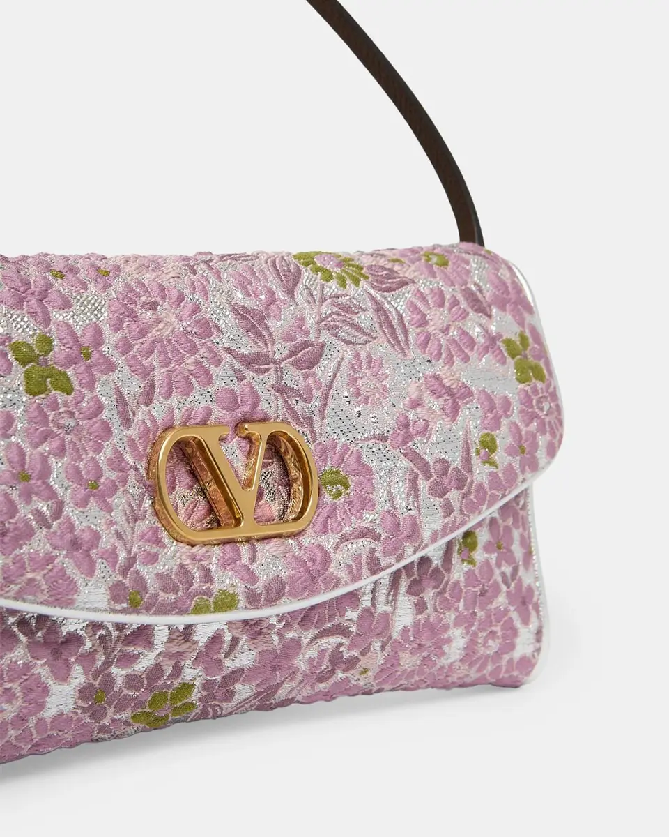 Valentino Garavani Devain Metallic Floral Jacquard Top-Handle Bag | Thumbnail 6 Valentino Garavani Devain Metallic Floral Jacquard Top-Handle Bag | Thumbnail 6