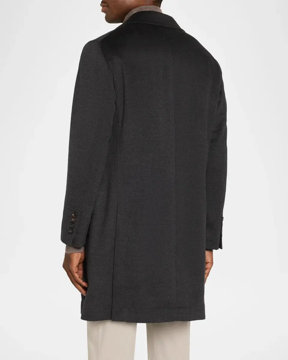 Brunello Cucinelli Men's Wool Single-Breasted Overcoat | Thumbnail 3 Brunello Cucinelli Men's Wool Single-Breasted Overcoat | Thumbnail 3