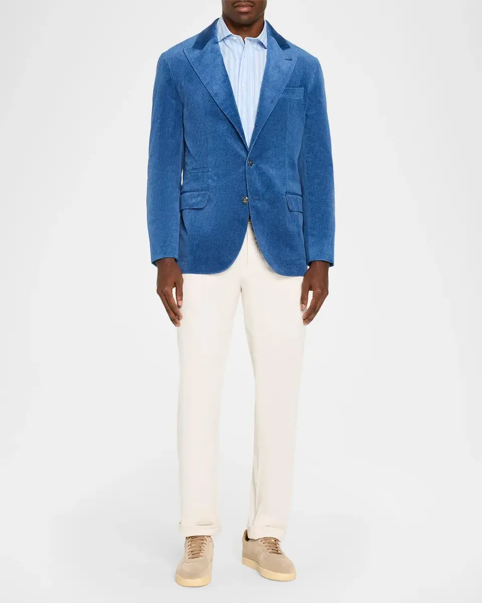 Brunello Cucinelli Men's Velvet Single-Breasted Suit Jacket | Thumbnail 2 Brunello Cucinelli Men's Velvet Single-Breasted Suit Jacket | Thumbnail 2