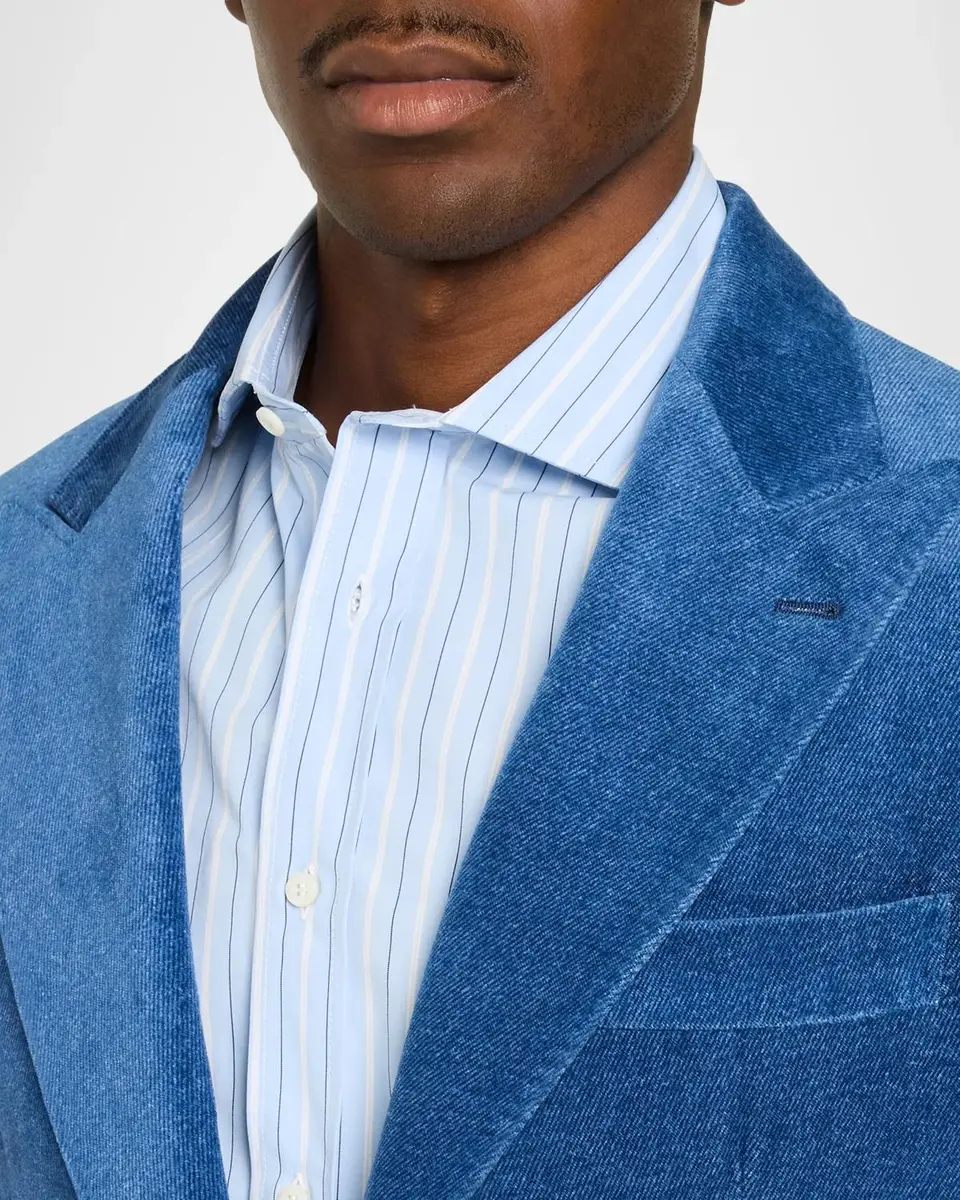 Brunello Cucinelli Men's Velvet Single-Breasted Suit Jacket | Thumbnail 5 Brunello Cucinelli Men's Velvet Single-Breasted Suit Jacket | Thumbnail 5