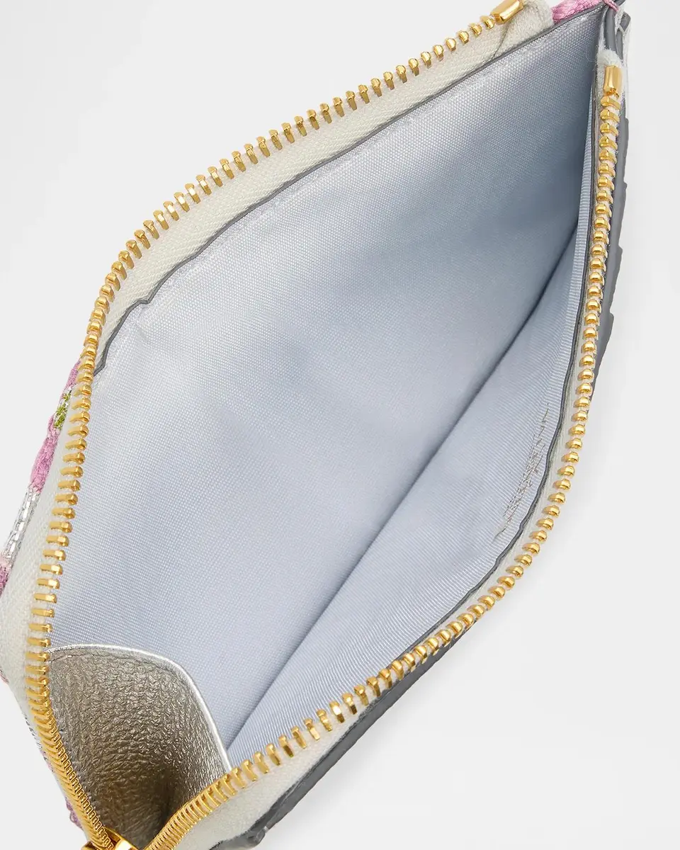 Valentino Garavani VLogo Metallic Floral Coin Purse | Thumbnail 4 Valentino Garavani VLogo Metallic Floral Coin Purse | Thumbnail 4
