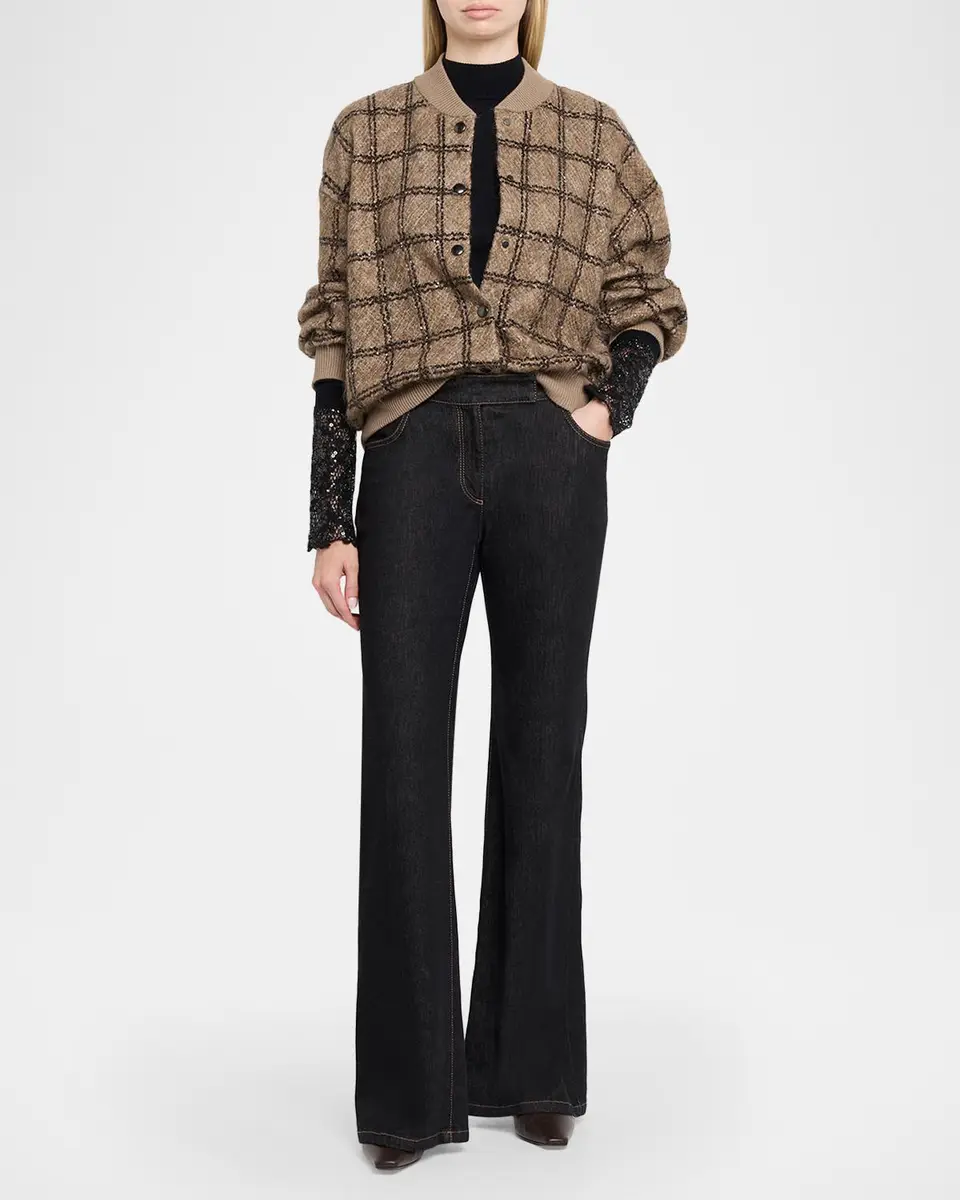 Brunello Cucinelli Lace Glow Embroidered Long-Sleeve Top | Thumbnail 2