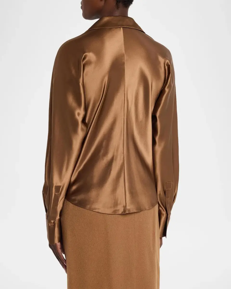 Lafayette 148 New York Dolman-Sleeve Metallic Silk Shirt | Thumbnail 3