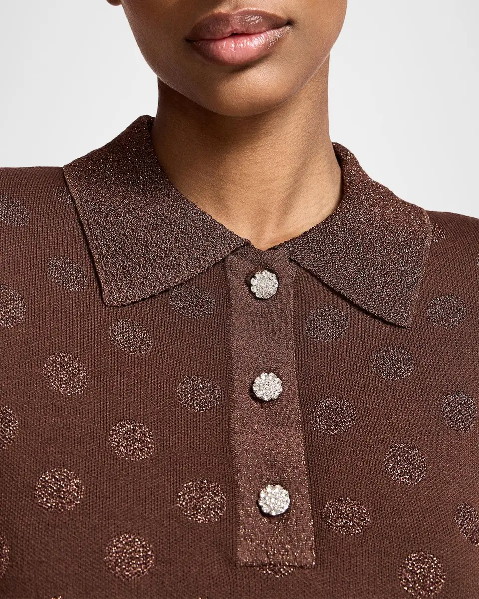 Essentiel Antwerp Krab Polka-Dot Jacquard Knit Polo | Thumbnail 5 Essentiel Antwerp Krab Polka-Dot Jacquard Knit Polo | Thumbnail 5