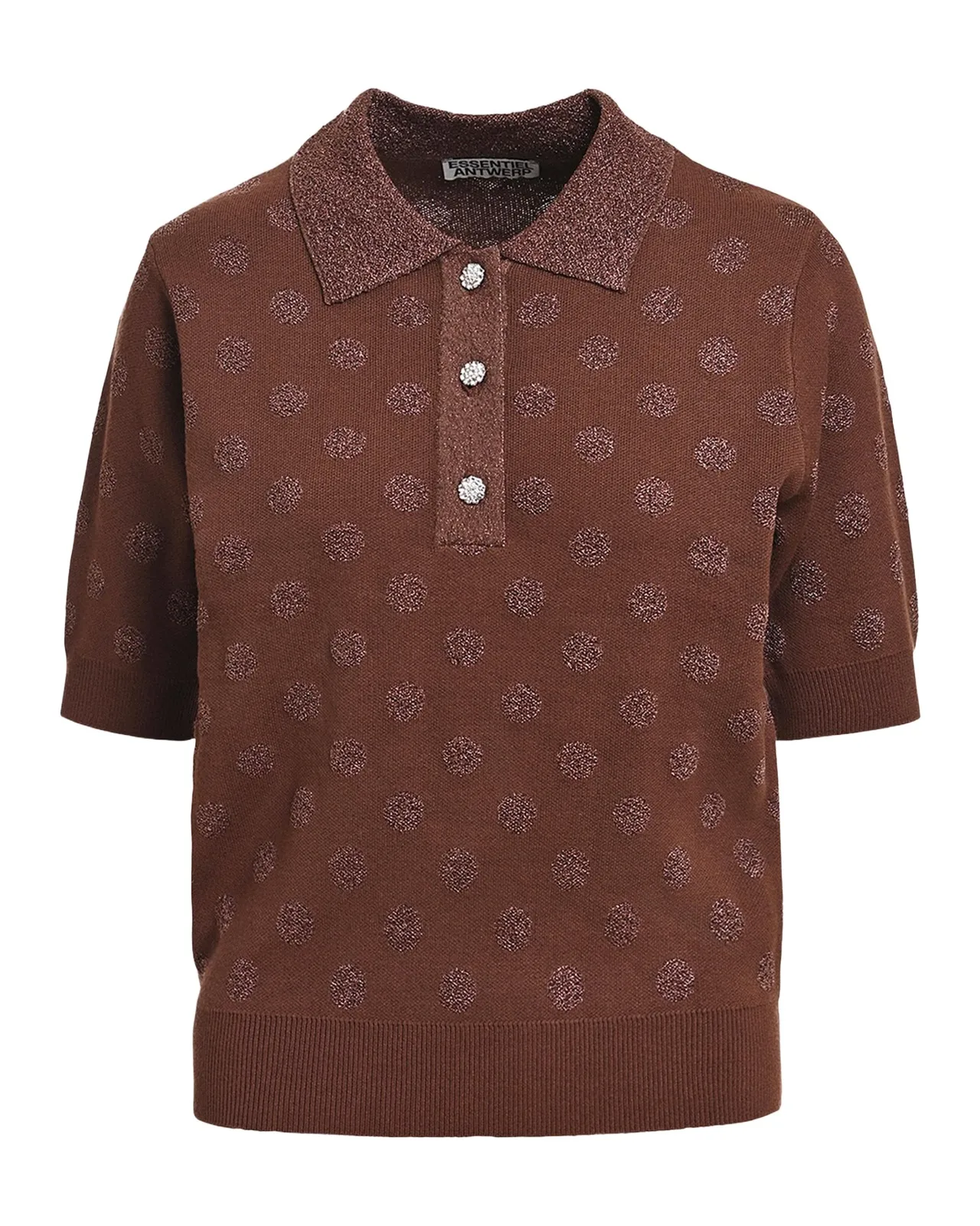Essentiel Antwerp Krab Polka-Dot Jacquard Knit Polo