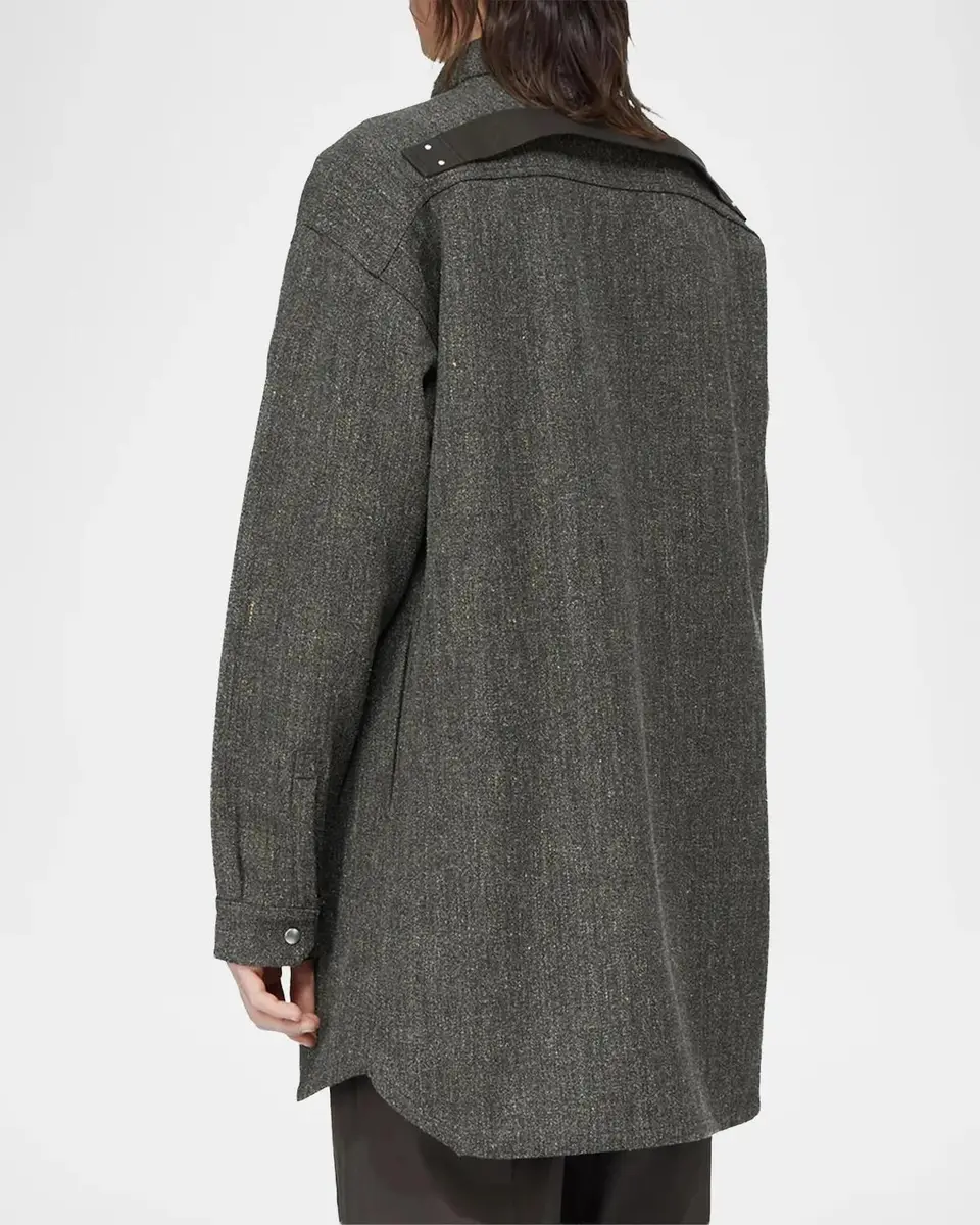 Rick Owens Wool-Blend Tweed Oversized Outershirt | Thumbnail 3 Rick Owens Wool-Blend Tweed Oversized Outershirt | Thumbnail 3