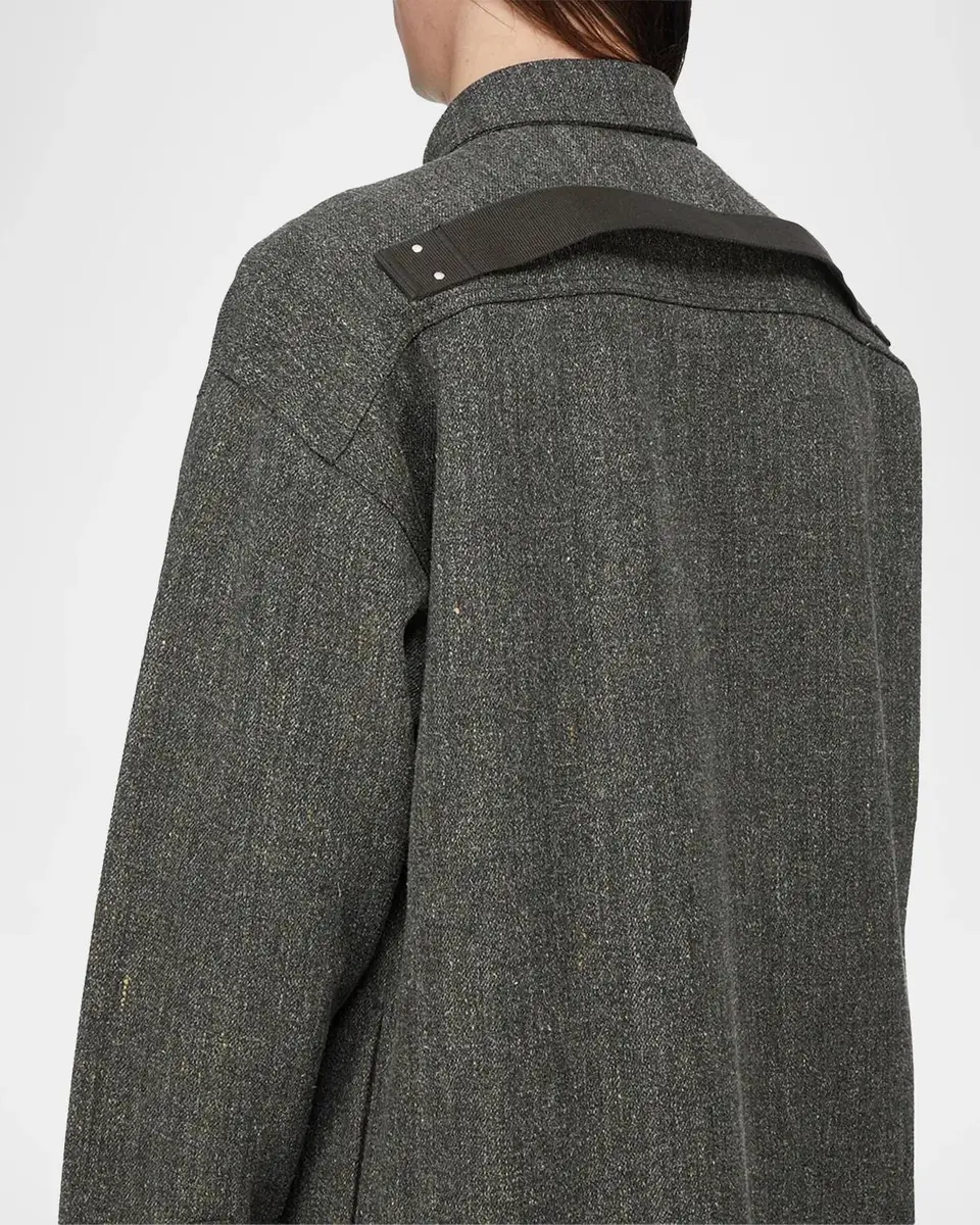 Rick Owens Wool-Blend Tweed Oversized Outershirt | Thumbnail 6 Rick Owens Wool-Blend Tweed Oversized Outershirt | Thumbnail 6