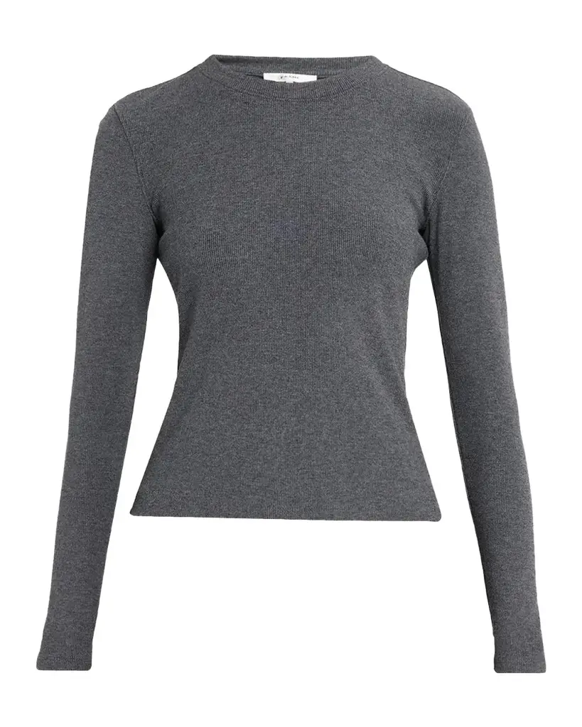 Frame The Long-Sleeve Rib Crewneck Top