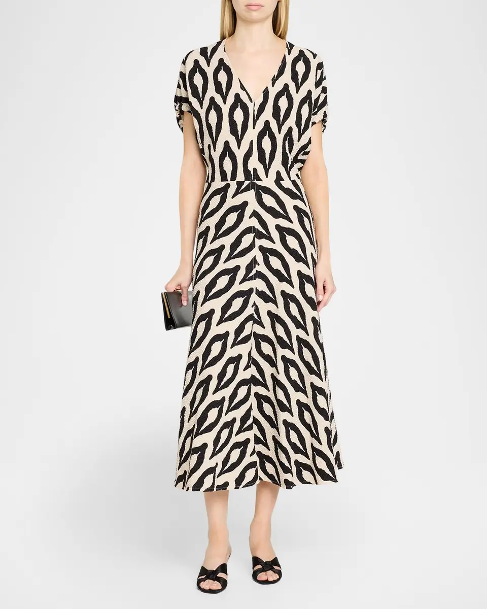 Essentiel Antwerp Komfortable Geometric Midi Dress | Thumbnail 2