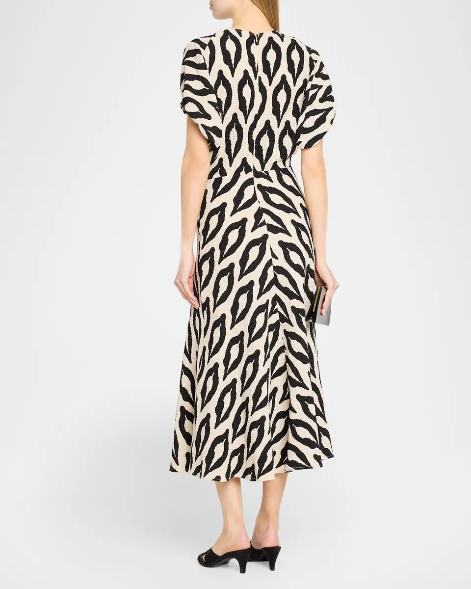Essentiel Antwerp Komfortable Geometric Midi Dress | Thumbnail 3
