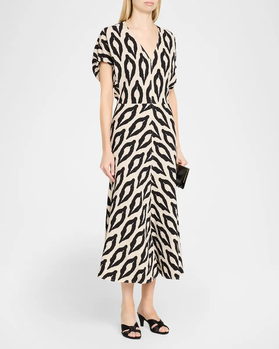 Essentiel Antwerp Komfortable Geometric Midi Dress | Thumbnail 4
