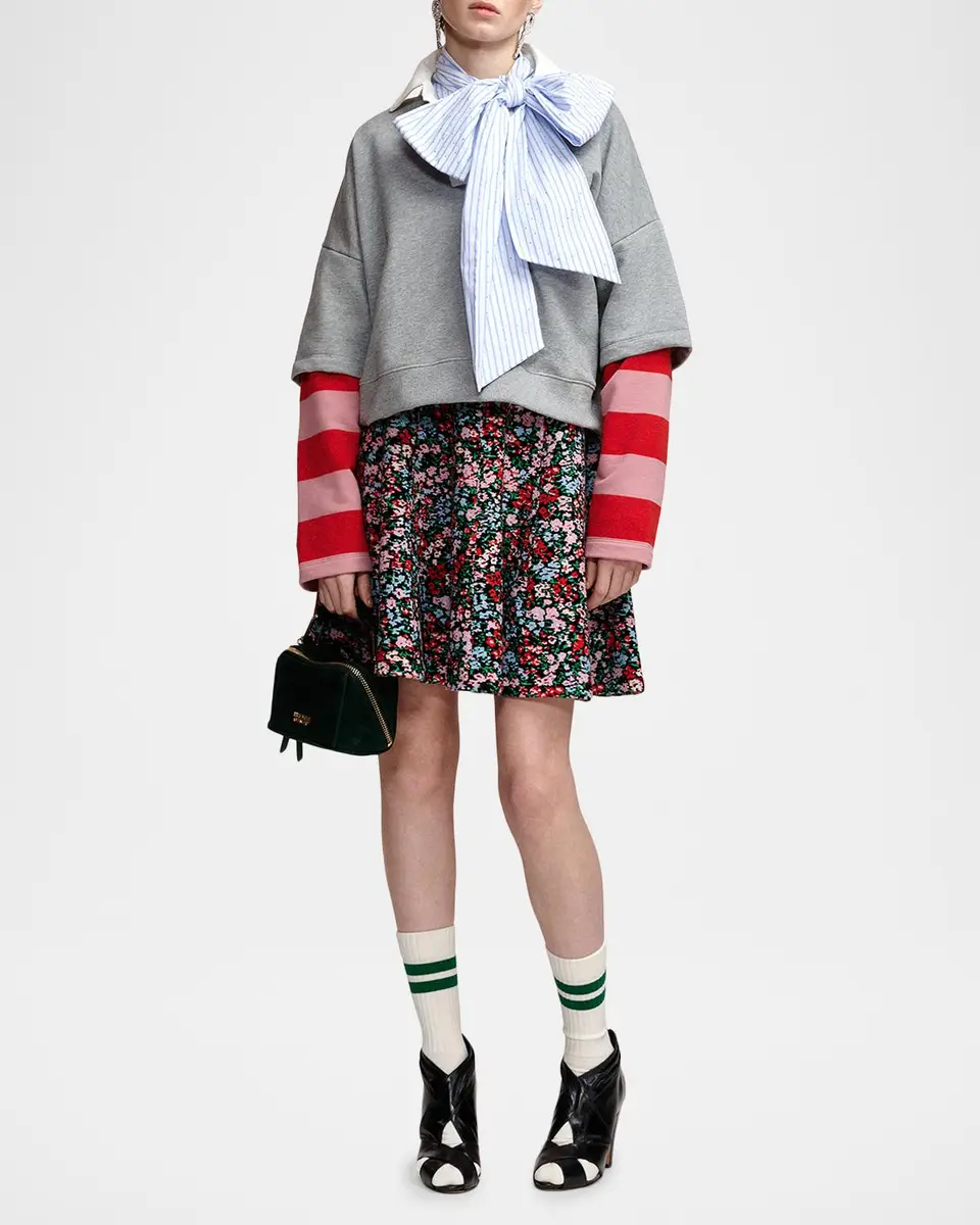 Essentiel Antwerp Kantelou Mixed-Media Polo Sweatshirt | Thumbnail 2 Essentiel Antwerp Kantelou Mixed-Media Polo Sweatshirt | Thumbnail 2